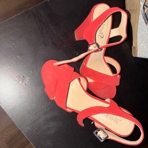 Red Women's Heeled Sandals